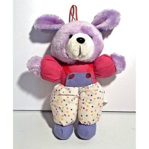 Vintage Nanco Rare Plush Purple Dog Long Ears Soft Cuddly 9” P1